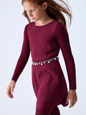 Liu Jo Short Dress In Envers Satin Dark Red