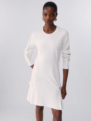 Liu Jo Short Dress In Punto Milano Fabric biały