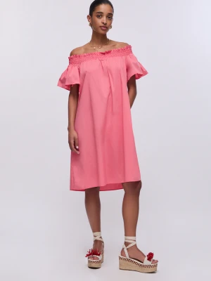 Liu Jo Short Dress With Bardot Neckline różowy
