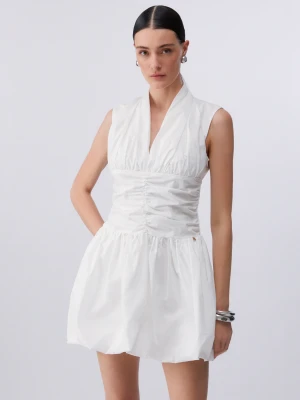 Liu Jo Short Dress With Cut-out Detail White Wool