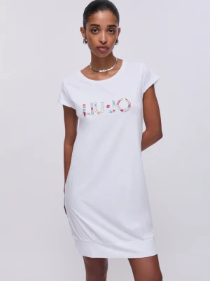 Liu Jo Short Dress With Maxi-logo biały