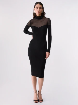 Liu Jo Short Dress With See-through Inserts czarny