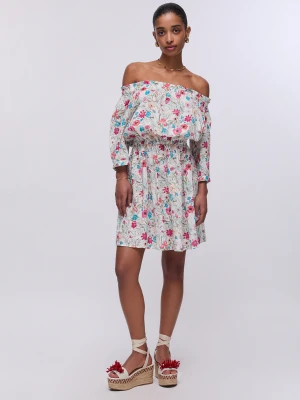 Liu Jo Short Flowery Dress White With Flowers