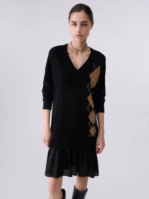 Liu Jo Short Knit Dress czarny