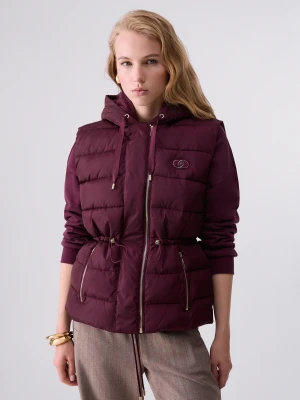 Liu Jo Short Padded Nylon Jacket Aubergine