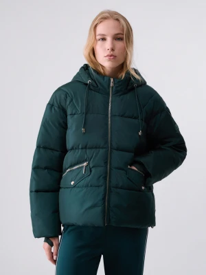 Liu Jo Short Padded Nylon Jacket zielony