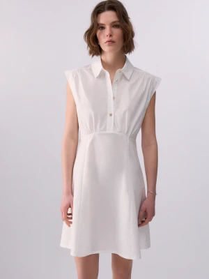 Liu Jo Short Poplin Dress White Wool