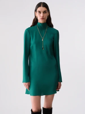 Liu Jo Short Twill Dress Dark Green