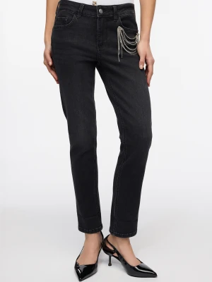 Liu Jo Skinny Fit Jeans With Jewel Brooch LIUJO