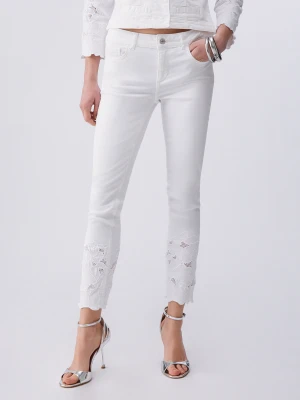 Liu Jo Skinny Trousers With Broderie Anglaise