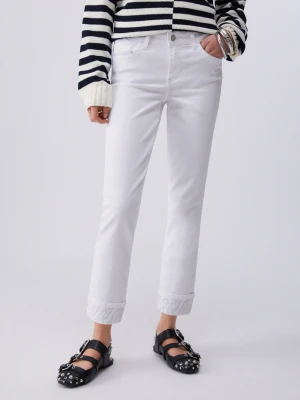Liu Jo Skinny Trousers With Turnups And Gemstones LIUJO