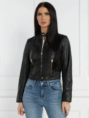 Liu Jo Skórzana kurtka | Cropped Fit