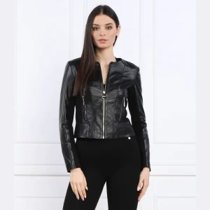 Liu Jo Skórzana ramoneska GIACCA TRAVEL | Slim Fit