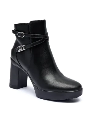 Liu Jo Skórzane botki na słupku NOW 41