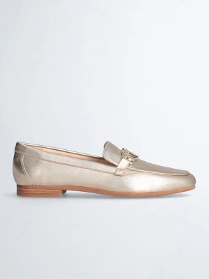 Liu Jo Skórzane mokasyny w kolorze złotym rozmiar: 37