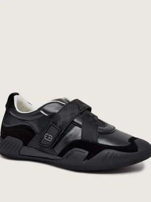 Liu Jo Skórzane sneakersy Blossom 01 | zamsz czarny