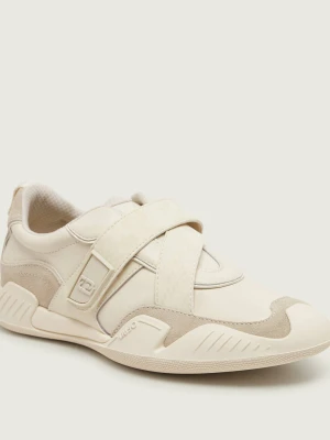 Liu Jo Skórzane sneakersy Blossom 01 | zamsz ecru