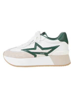 Liu Jo Skórzane sneakersy "Dreamy" w kolorze biało-zielonym rozmiar: 38