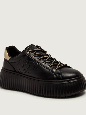 Liu Jo Skórzane sneakersy Elodie 01 czarny