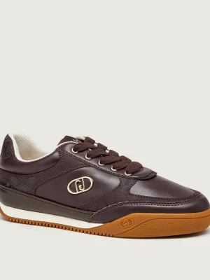 Liu Jo Skórzane sneakersy Lewis 01 bordowy