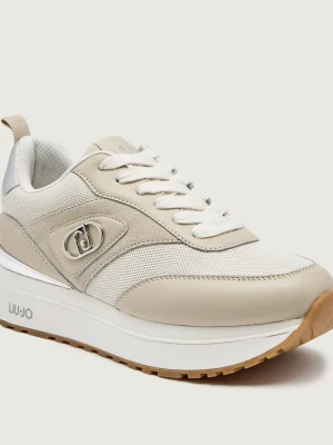 Liu Jo Skórzane sneakersy MAXI WONDER 97 BIS beżowy