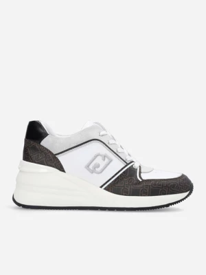 Liu Jo Skórzane sneakersy w kolorze czarno-białym na koturnie rozmiar: 39