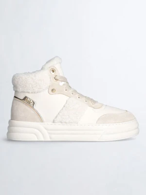 Liu Jo Skórzane sneakersy w kolorze kremowym rozmiar: 39