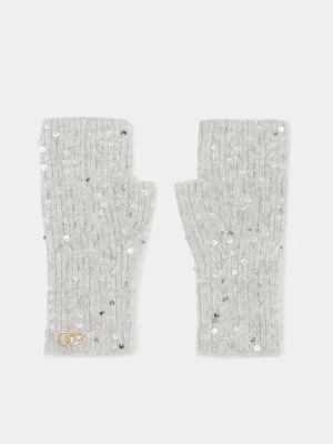 Liu Jo Sleeves In Angora With Sequins Ice Grey