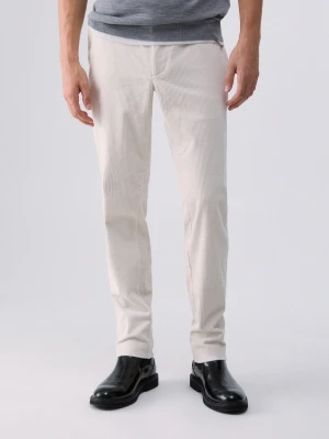 Liu Jo Slim Fit Velvet Trousers biały