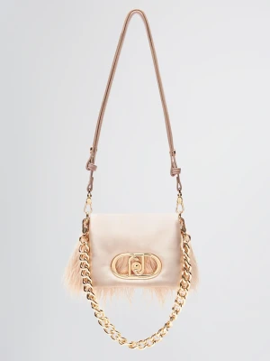Liu Jo Small Lapuffy Bag With Feathered Detailing Powder Pink