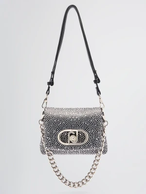 Liu Jo Small Lapuffy Bag With Rhinestones czarny