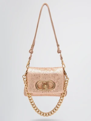 Liu Jo Small Lapuffy Bag With Rhinestones Powder Pink
