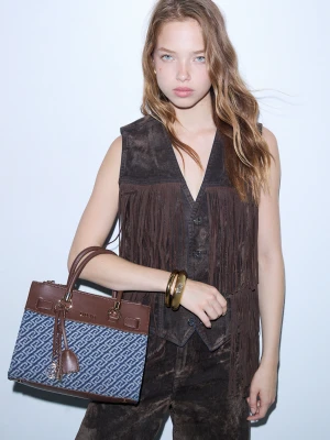 Liu Jo Small Satchel Bag Denim-effect Blue Denim