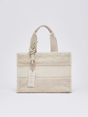 Liu Jo Small Teddy Tote Bag White Wool