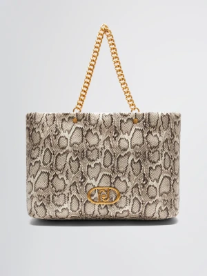 Liu Jo Large Snakeskin Lapuffy Tote Bag LIUJO