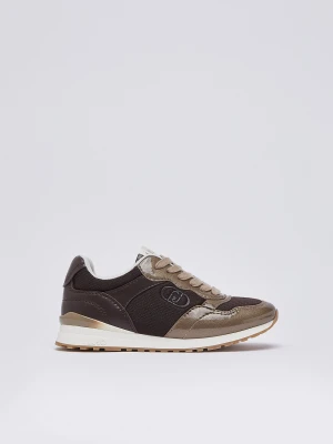 Liu Jo Sneakers With Details In Mesh Mocha