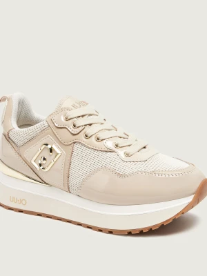 Liu Jo Sneakersy Maxi Wonder 01 | z dodatkiem skóry beżowy