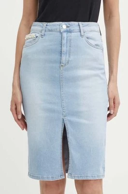 Liu Jo spódnica jeansowa kolor niebieski midi ołówkowa