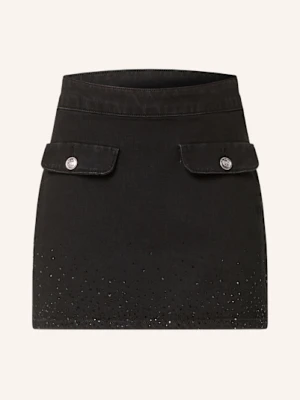 Liu Jo Spódnica Jeansowa Z Ozdobnymi Kamykami schwarz