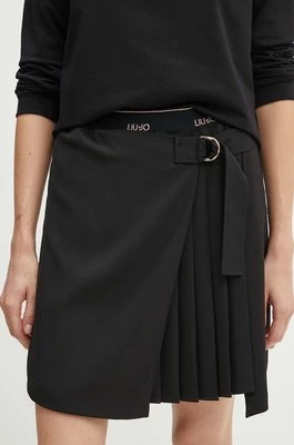 Liu Jo spódnica kolor czarny mini rozkloszowana TF4008 T3977