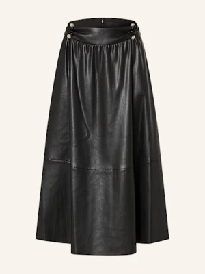 Liu Jo Spódnica Z Imitacji Skóry Z Falbankami schwarz