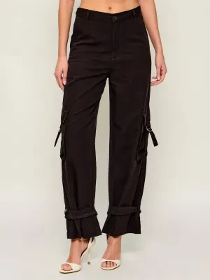 Liu Jo Spodnie cargo | Relaxed fit | z dodatkiem lnu