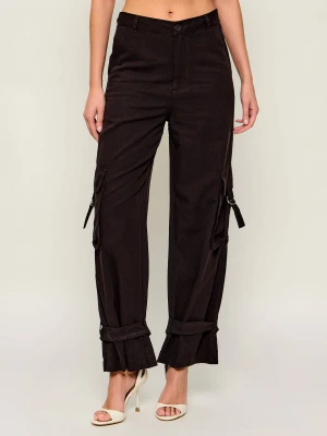 Liu Jo Spodnie cargo | Relaxed fit | z dodatkiem lnu