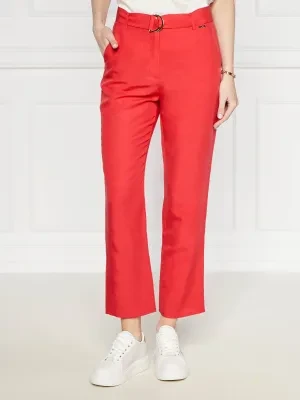 Liu Jo Spodnie chino + pasek | Regular Fit | z dodatkiem lnu