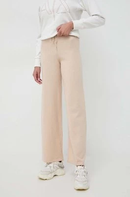 Liu Jo spodnie damskie kolor beżowy proste high waist