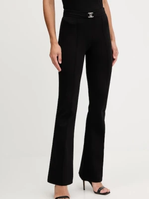 Liu Jo spodnie damskie kolor czarny dzwony medium waist MF5143 J9189