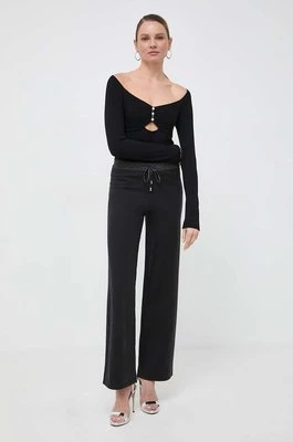 Liu Jo spodnie damskie kolor czarny proste high waist