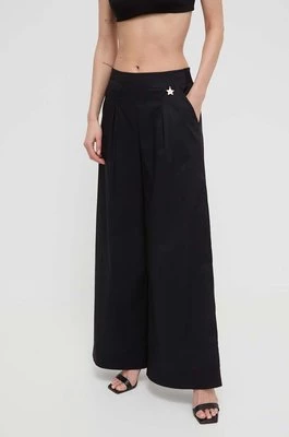Liu Jo spodnie damskie kolor czarny szerokie high waist