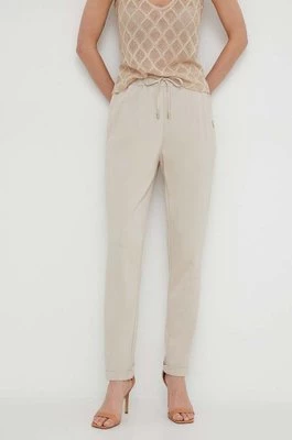 Liu Jo spodnie dresowe kolor beżowy z aplikacją