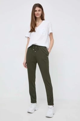 Liu Jo spodnie dresowe kolor zielony z aplikacją